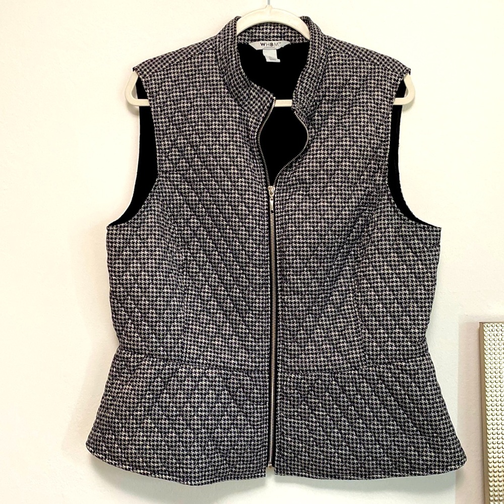 Women’s Quilted Houndstooth Vest - White House Black Market - XL